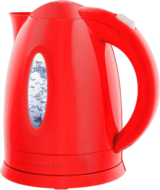 Electric Kettle, 1.7L Fast Boiling Water Heater for Coffee or Tea, BPA Free with Water Level Gauge, Auto Shut-Off, Boil-Dry Protection, Indicator Light and Removable Filter, Red KP72R