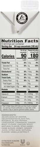 Decaf Chai Latte, Black Tea Concentrate, Easy-To-Serve Chai Tea for Everyday Lattes, Hot or Iced Tea and Mocktails, 32 Oz Tea Mix Carton