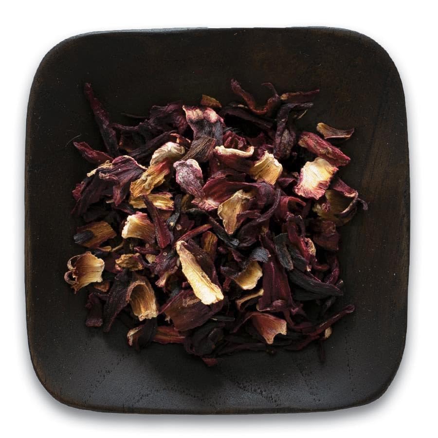 Organic Hibiscus Flowers, 16 Ounce, Sun Dried Bright Red Color, Fruity Flavor, Non Irradiated, Non ETO, Kosher