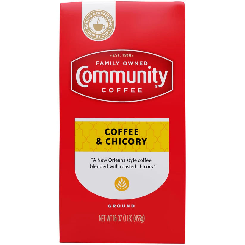 Coffee and Chicory Blend 16 Ounce, Medium Dark Roast Ground Coffee, Vacuum Sealed16 Ounce Bag (Pack of 1)