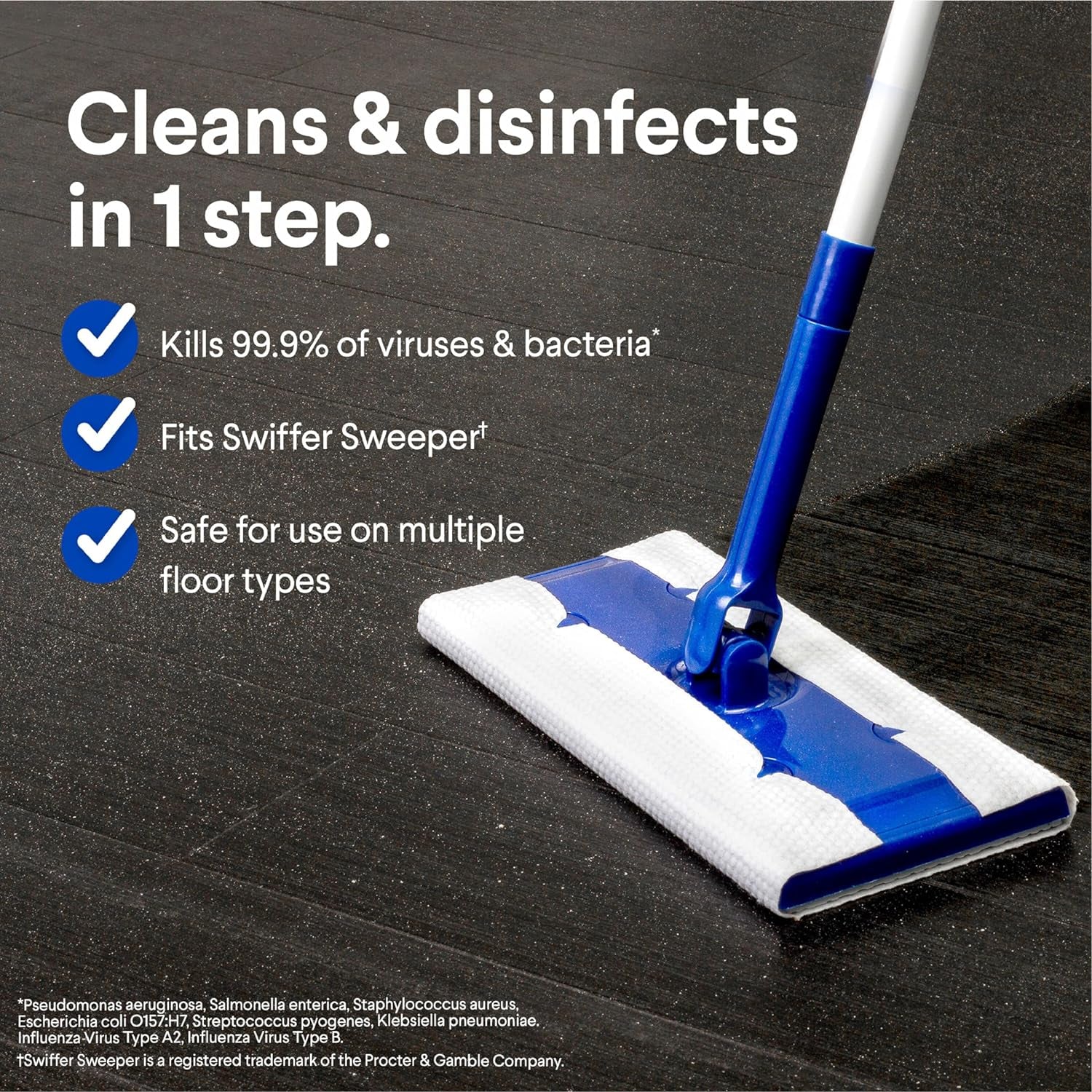 Scentiva Disinfecting Wet Mop Pad, Disposable Heads, Multi-Surface Floor Wipes, Lavender and Jasmine, 2 Packs, 24 Refills per Pack (Package May Vary)