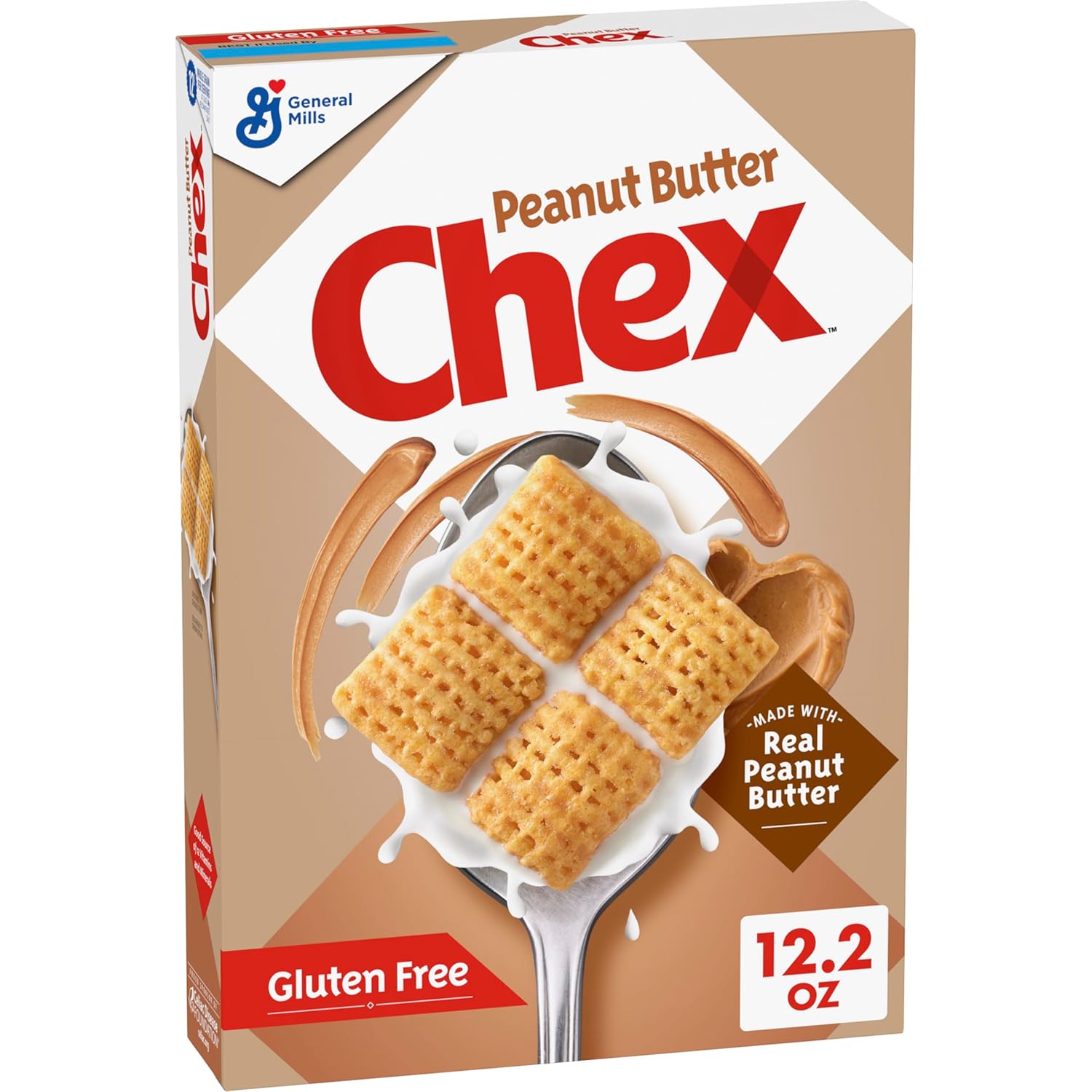 Peanut Butter  Cereal, Gluten Free Breakfast Cereal, Made with Whole Grain, 12.2 Oz