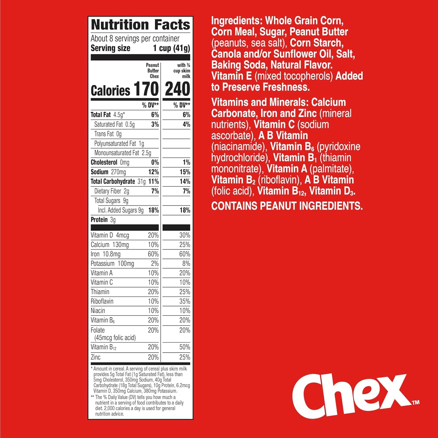 Peanut Butter  Cereal, Gluten Free Breakfast Cereal, Made with Whole Grain, 12.2 Oz