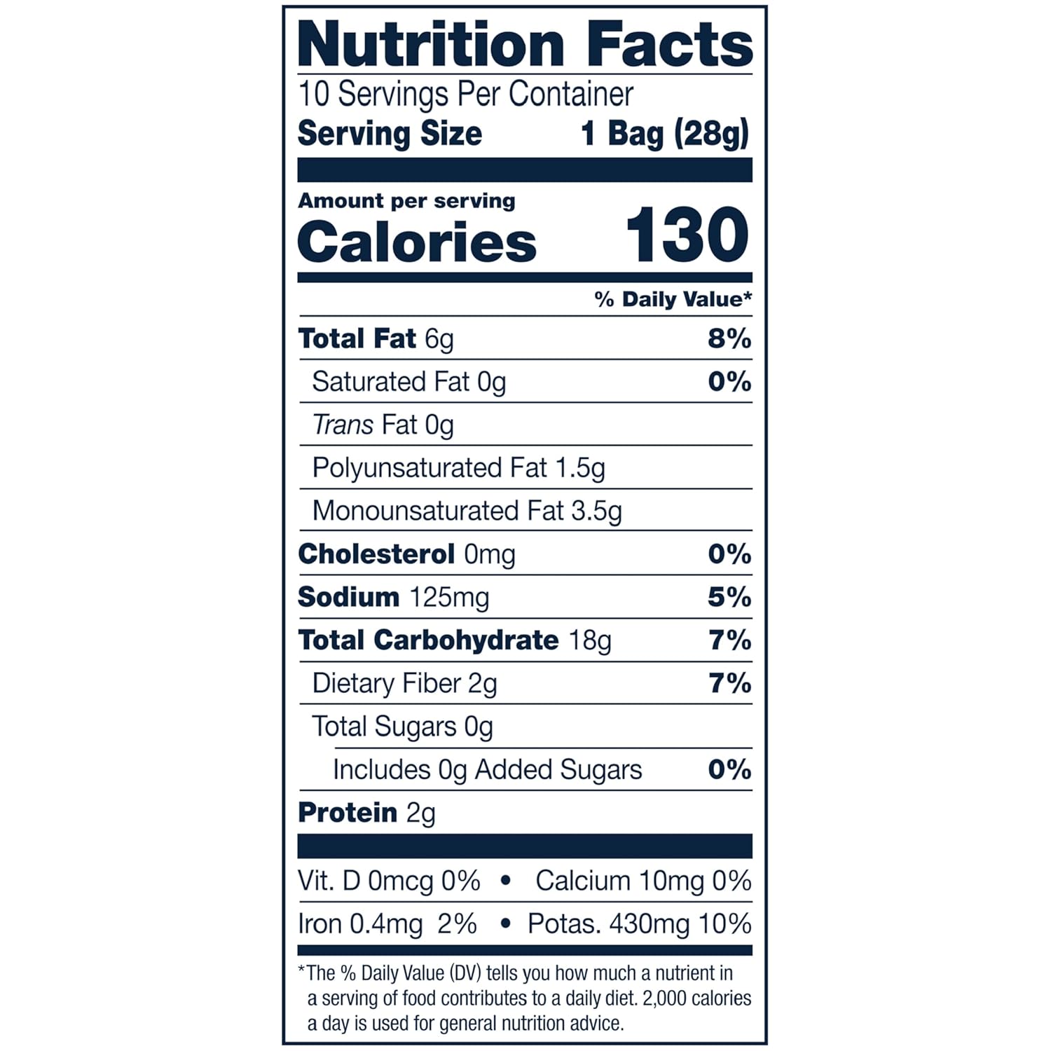 Potato Chips, Less Fat Original Kettle Chips, 1 Oz Snack Bags, 10 Ct