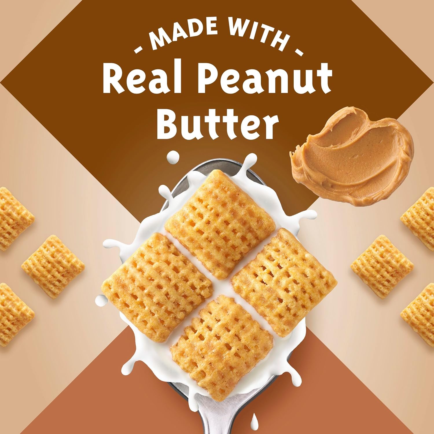 Peanut Butter  Cereal, Gluten Free Breakfast Cereal, Made with Whole Grain, 12.2 Oz