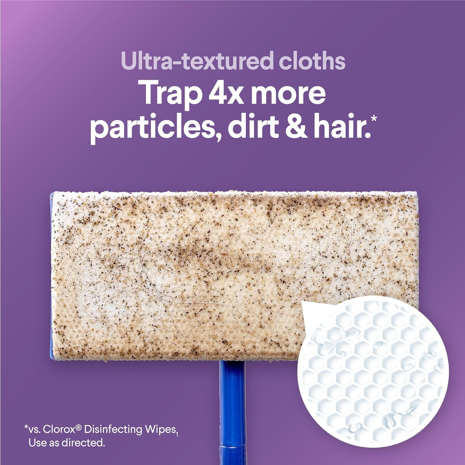 Scentiva Disinfecting Wet Mop Pad, Disposable Heads, Multi-Surface Floor Wipes, Lavender and Jasmine, 2 Packs, 24 Refills per Pack (Package May Vary)